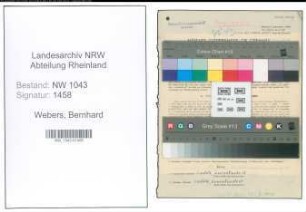 Entnazifizierung Bernhard Webers , geb. 07.04.1912 (Finanzbeamter)
