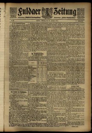 Ausgabe vom Montag, den 29. Januar 1912.