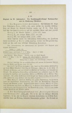 § 34. England im 18. Jahrhundert. Der Unabhängigkeitskampf Nordamerikas und die Eroberung Ostindiens