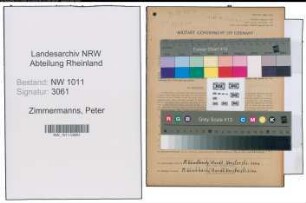 Entnazifizierung Peter Zimmermanns , geb. 21.01.1911 ()