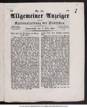 Was thut uns Deutschen im Augenblicke noth?