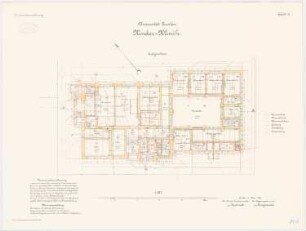 Universität Breslau Klinische Neubauten. Erweiterung. Kinderklinik: Grundriss Erdgeschoss 1:100