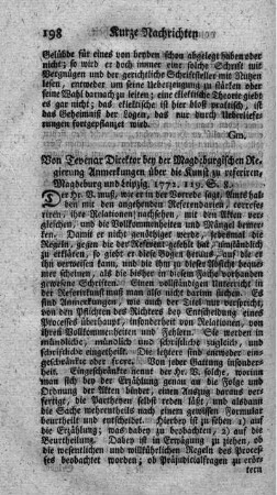 Anmerkungen über die Kunst zu referiren.