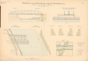 Dortmund-Ems-Kanal. Brücke, Lüdinghausen: Lageplan 1:1000, Ansichten, Grundriss, Schnitte 1:100