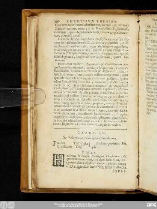 Caput IV. De Partitione Theologiae Christianae.