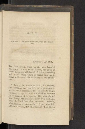 Sect. IV. The Hindoo method of cultivating the sugar cane.