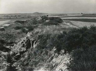 Blick vom Kleinen Steinberg bei Clanzschwitz nach Südwesten. Im Hintergrund Colmberg, rechts Sittelberg
