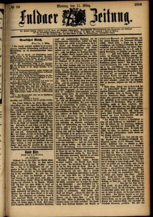 Ausgabe vom Montag, den 11. März 1889.