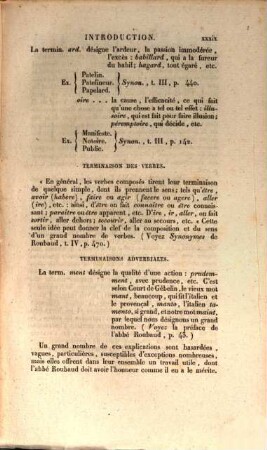Nouveau dictionnaire universel des synonymes de la langue française : Contenant les Synonymes de Girard, Beauzée, Roubaud, d'Alembert, etc., et généralement tout l'ancien Dictionnaire, mis en meilleur ordre, corrigé, augmenté d'un grand nombre de nouveaux Synonymes, et précédé d'une introduction, 1. A - H. - 1822. - XL, 496 S.
