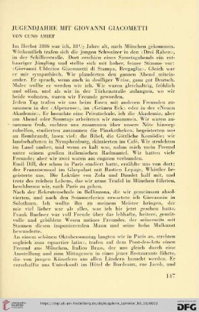 1: Jugendjahre mit Giovanni Giacometti