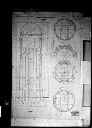 Bauplan für den Wasserturm in Seckenheim