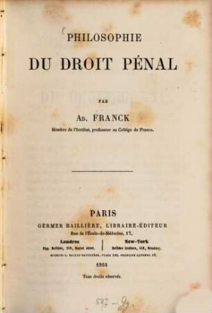 Philosophie du droit pénal