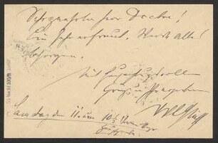 Brief an Ludwig Strecker  und B. Schott's Söhne : 08.11.1899