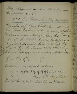 § 25 Die Potenzdarstellung der Grundform [mit Fortsetzung im IV. Colleg]