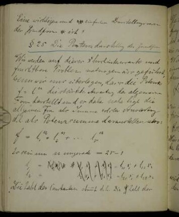 § 25 Die Potenzdarstellung der Grundform [mit Fortsetzung im IV. Colleg]