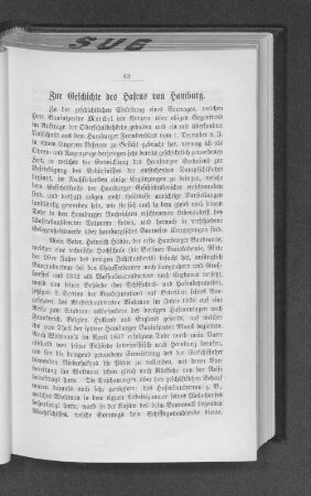 Zur Geschichte des Hafens von Hamburg.