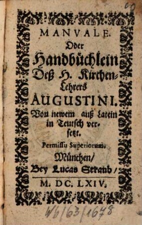 Manuale oder Handbüchlein