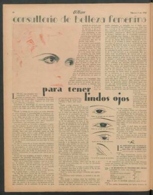 Consultorio de belleza femenina : Para tener lindos ojos