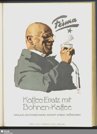 Kaffee-Ersatz mit Bohnen-Kaffee. Feima