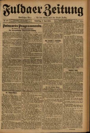 Erste Ausgabe vom Samstag, den 03. Juni 1922.
