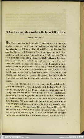 Absetzung des männlichen Gliedes