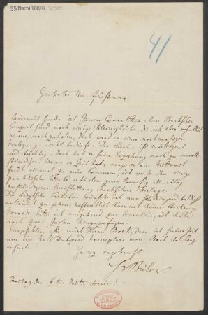 Brief an Adolph Fürstner : o.D. [Freitag den 6ten]