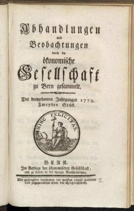 Des dreyzehenten Jahrganges 1772. Zweytes Stük