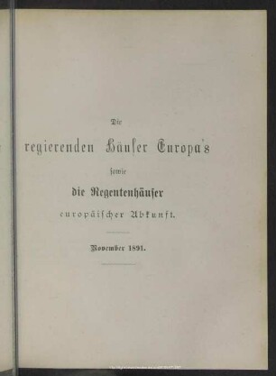 Regentenhäuser Europas