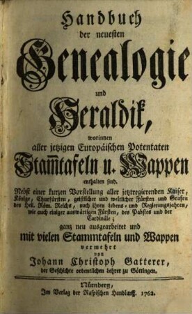 Handbuch der neuesten Genealogie und Heraldik