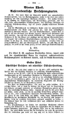 Vierter Theil. Außerordentliche Verfahrungsarten.