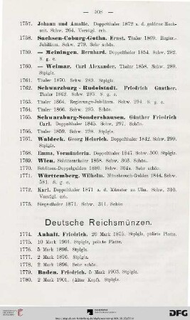 Deutsche Reichsmünzen (Nr. 1774-1835)