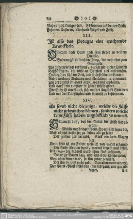 XIII. Ist also das Podagra eine ernehrende Kranckheit