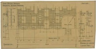 Billing, Hermann; Karlsruhe, Gerwigstr. 35; Haus Wilhelm Pfrommer - Fassade zum Hof (Werkplan EG; Schnitt)