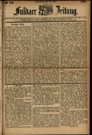 Ausgabe vom Donnerstag, den 26. Juni 1884.