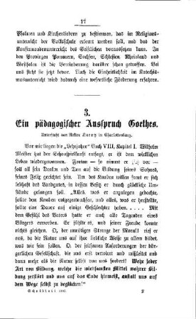 Ein pädagogischer Ausspruch Goethes