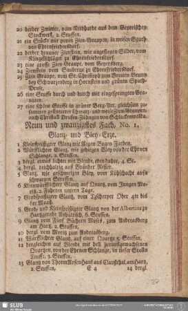 Neun und zwanzigstes Fach, No. 1. Glanz- und Bley-Erze