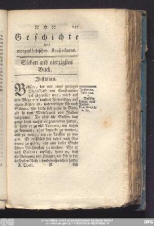 Sieben und vierzigstes Buch. Justinian.