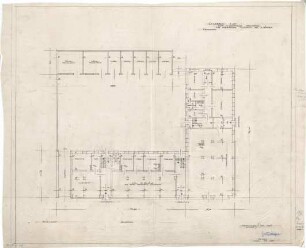 Gsaenger, Gustav; München, Romanplatz / Notburgastr.; Wohn- und Geschäftshaus Frauenhofer - Eingabeplan (Grundriss EG)