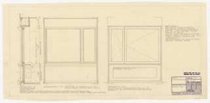 Wohnhaus Mildenberger, Hochberg: Fenster Wohnzimmer: Ansichten, Schnitt 1:10