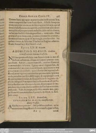 Epist. LXX. Bruxellam. Engelberto Masio, Consilii Sanctioris Praesidi.