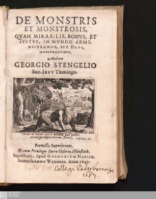 De Monstris Et Monstrosis, Qvam Mirabilis, Bonvs, Et Ivstvs, In Mvndo Administrando, Sit Devs, Monstrantibvs
