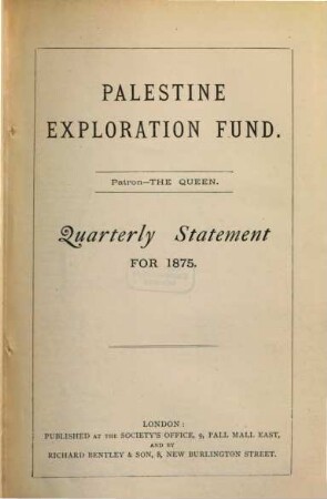 Quarterly statement. 1875 = Year 7