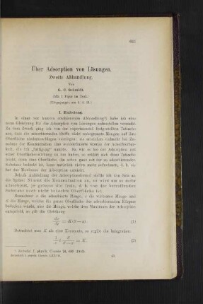Über Adsorption von Lösungen.