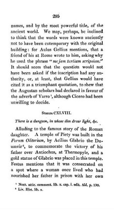 Stanza CXLVIII. [Enquiry respecting the Story and the Site of the Temple of the Roman Piety]