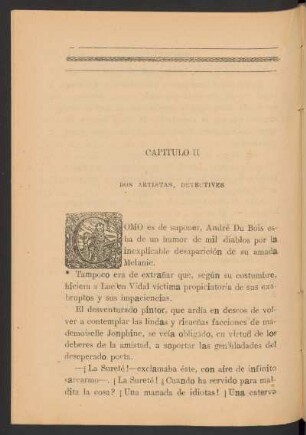 Capítulo II - Dos artistas, detectives