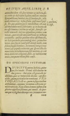 De Speciebus Iustitiae