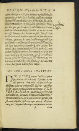 De Speciebus Iustitiae