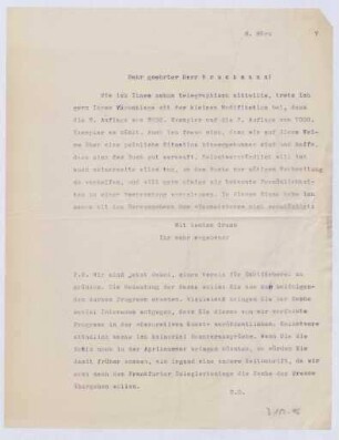 Schreiben an Bruckmann (Brief)