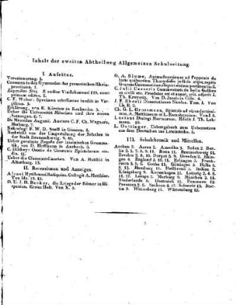 Inhaltsverzeichnis der Allgemeinen Schulzeitung : [Januar 1828, Heft 1 - 13]