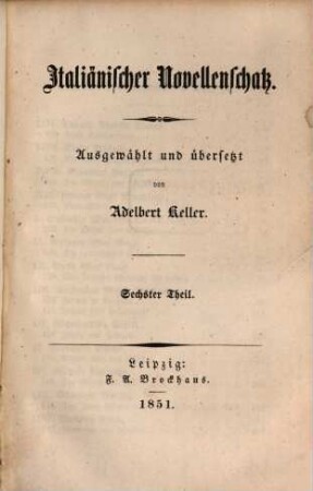 Italiänischer Novellenschatz, 6
